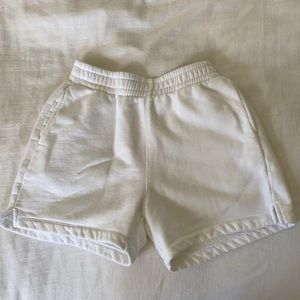 Reformation Sweat Shorts in White